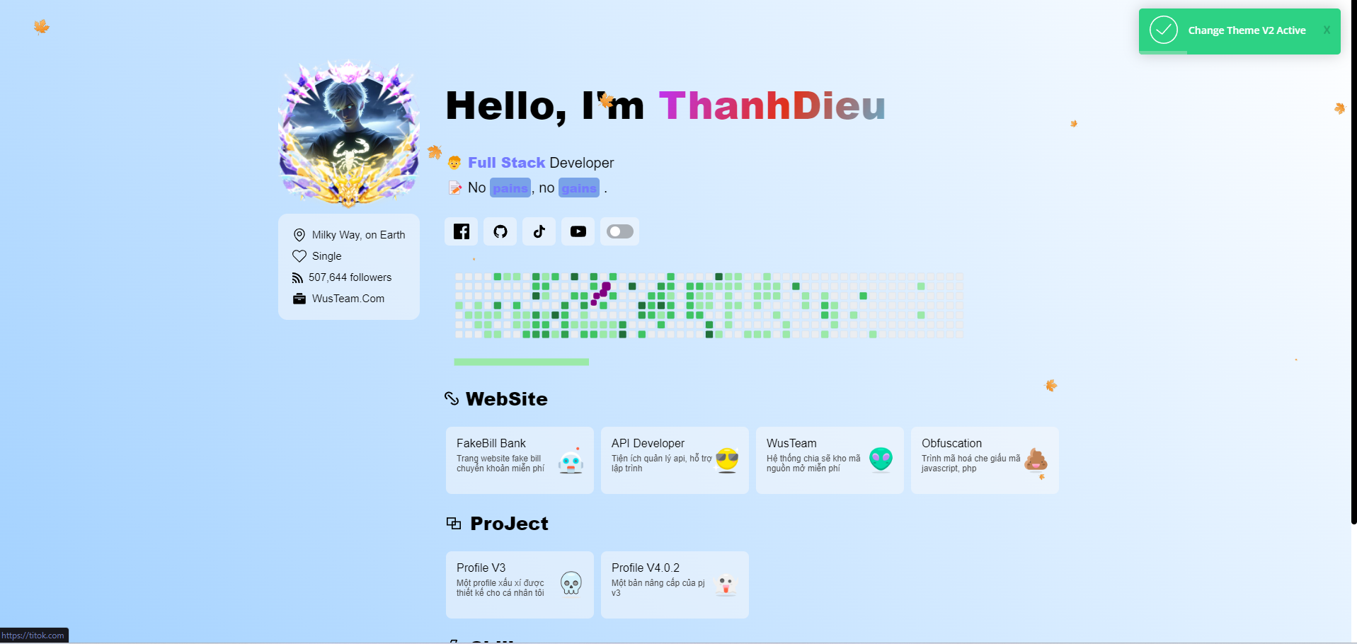 TRANG THÔNG TIN CÁ NHÂN FRONT-END DEVELOPER