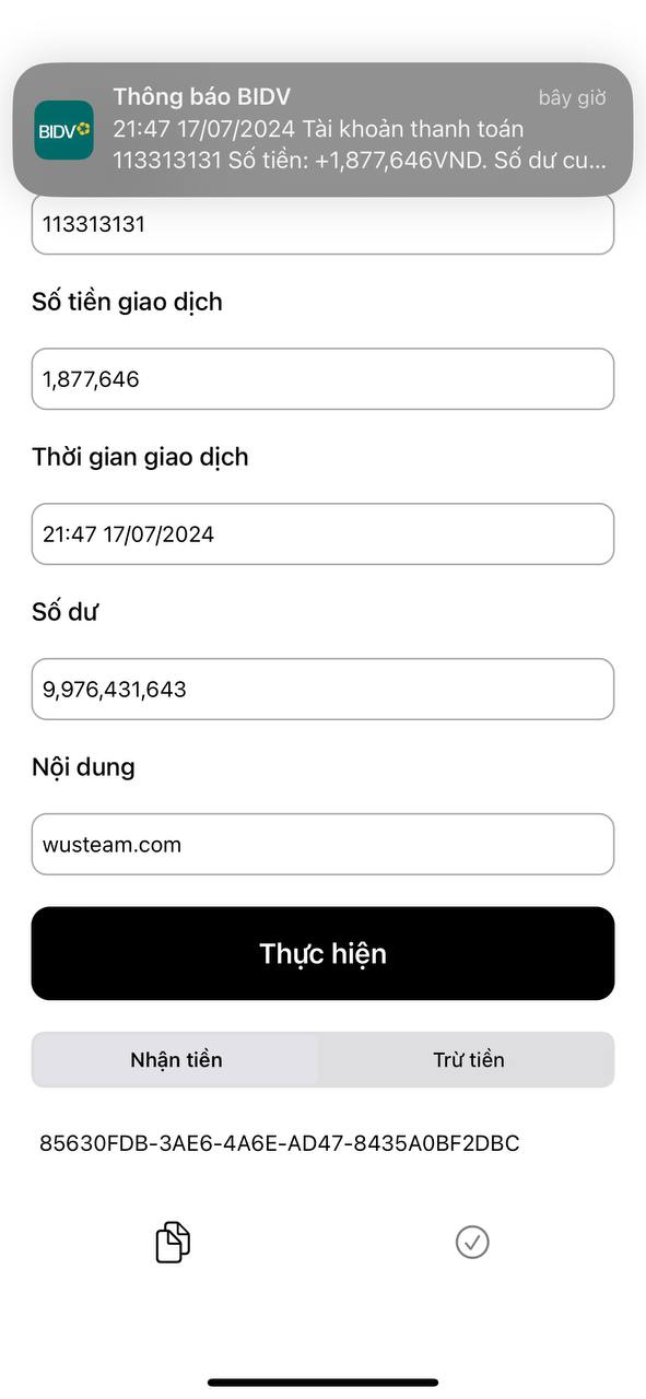 SHARE APP BIẾN ĐỘNG SỐ DƯ [ BIDV ] MIỄN PHÍ